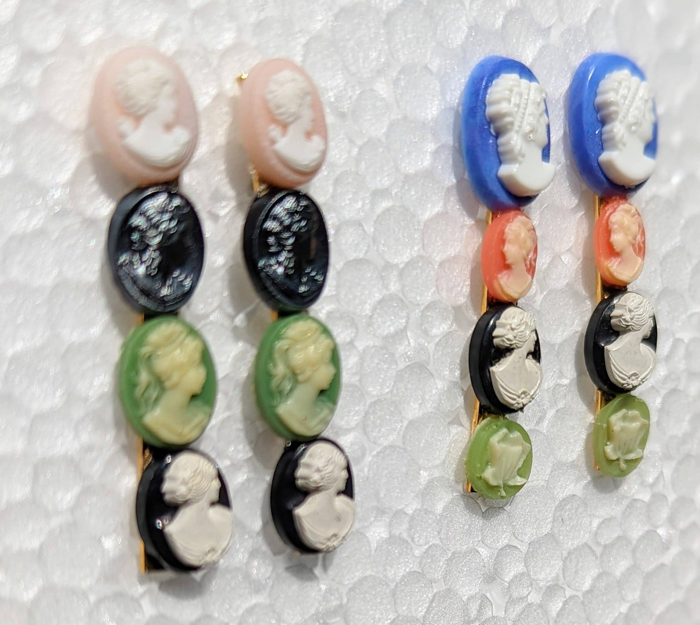 Gay Isber Designs - Wholesale Stud/Post Earrings - Vintage Small Cameos Earrings from Sisters Collection5