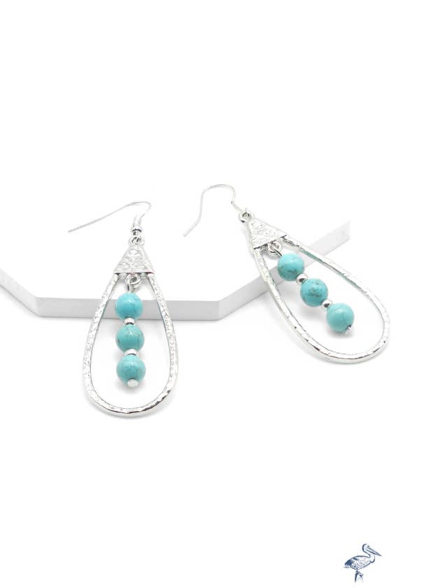 Désert Horizon - Boucles d'oreilles bleues pour la vente par Sunset Marsh LLC