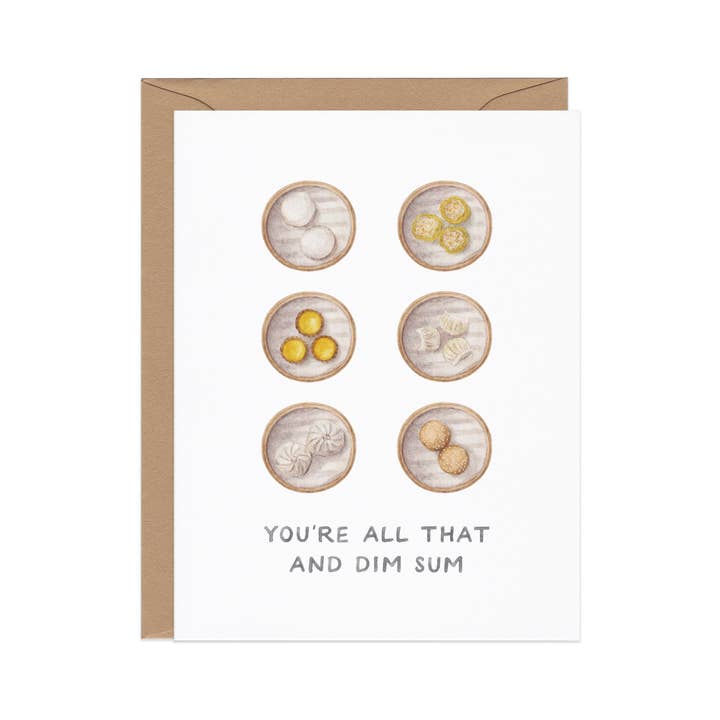 Amy Zhang - Wholesale Congratulations Card - All That And Dim Sum — Asian Food Pun Congrats Card1
