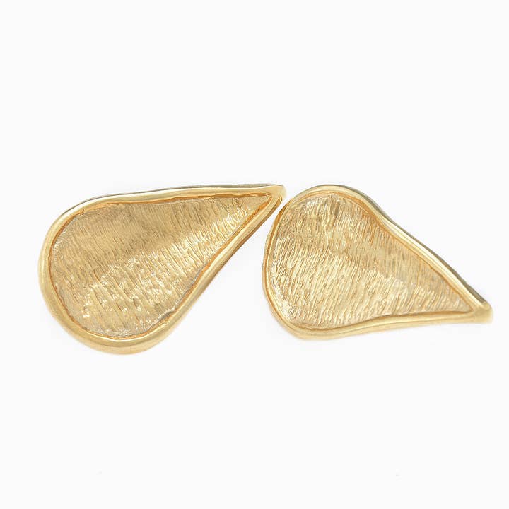 Leaf Gold Plated Earrings for wholesale by Viviane Guenoun