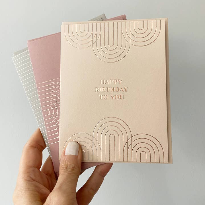 Missive - Wholesale Birthday Card - Arches Happy Birthday Deco Greeting Card1