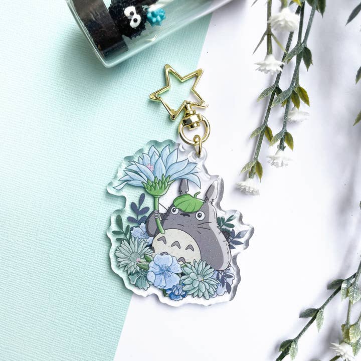 Sarah May Arts - Wholesale Keychain – Women's - Forest Spirit Acrylic Charm | Anime Floral Keychain3