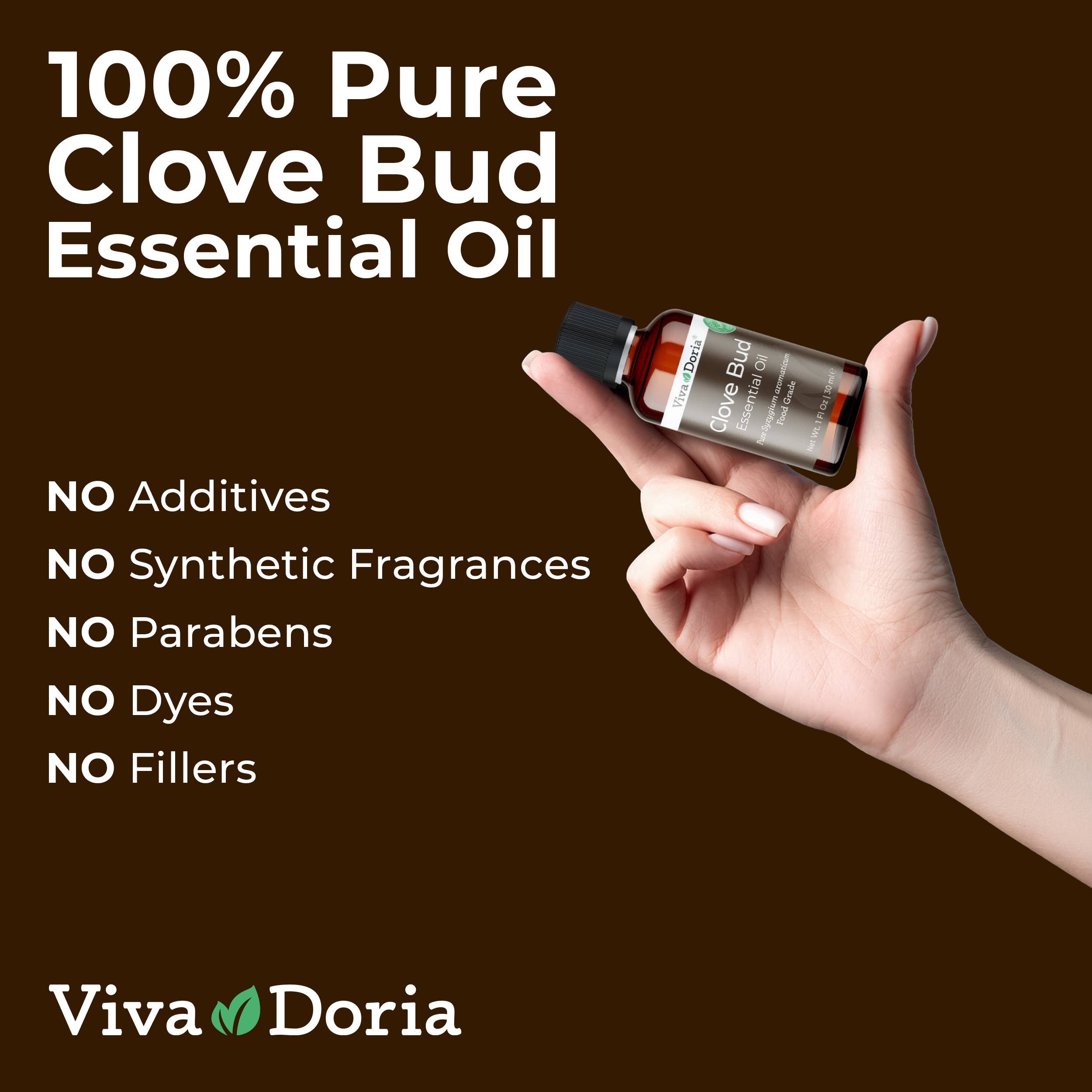 VIVA DORIA INC. – Engroshandel Æterisk olie – Æterisk olie af nellike knop, fødevarekvalitet, 30 ml (1 flydende ounce) 3