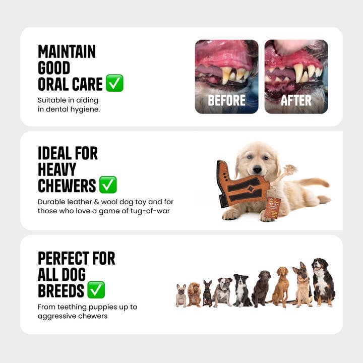 PetYupp - Wholesale Pet Chew Toy - Dog - Natural Extra Tuff Toss & Chew Dog Toy - Leather Boot3