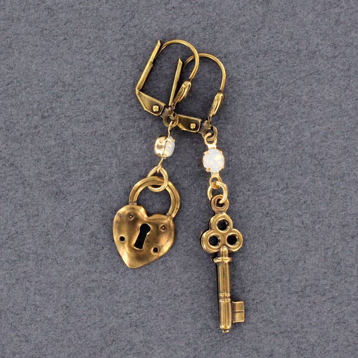 Lock and Key Earrings 922-STM for wholesale by Sadie Green's Jewelry