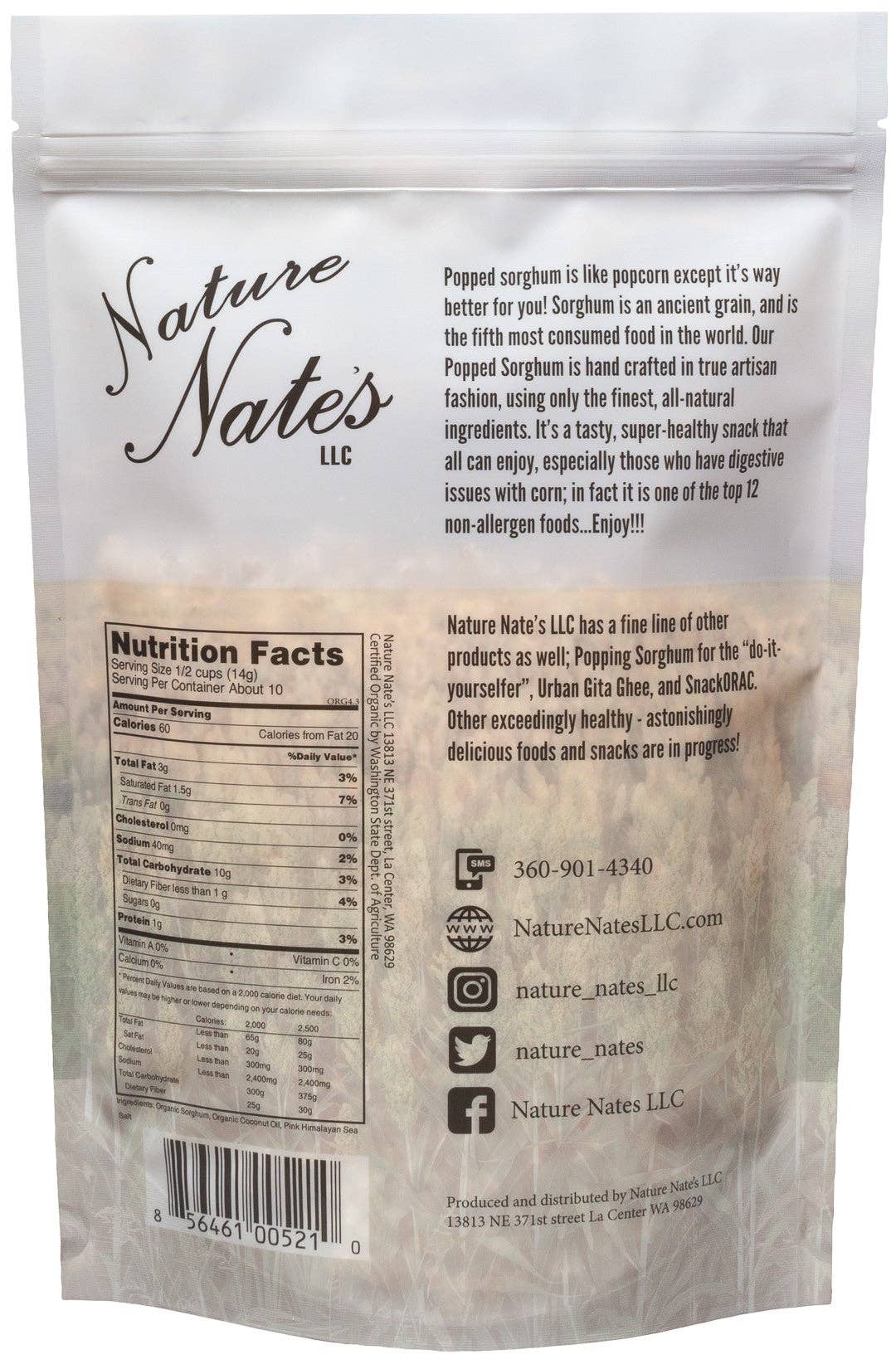 Nature Nate's LLC - Wholesale Popcorn - Organic Popped Sorghum Coconut Oil Pink Himalayan Sea Salt1