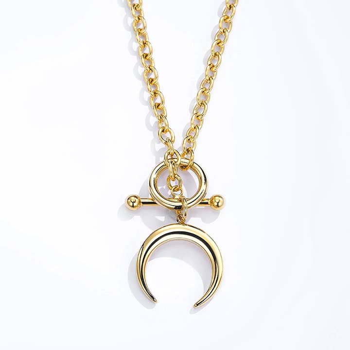 oro Collana Mezzaluna in acciaio inossidabile 224AQ129 in vendita all'ingrosso su Faire