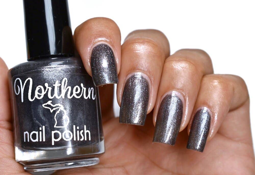 Northern Nail Polish - Wholesale Nail Polish - Marquette ~ Nail Polish Dark Gray Shimmer Toxin-Free Vegan Eco3