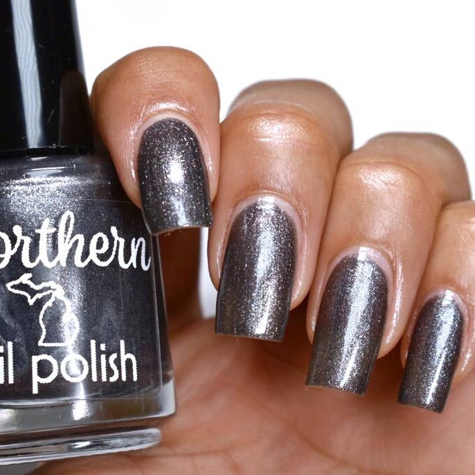 Northern Nail Polish - Wholesale Nail Polish - Marquette ~ Nail Polish Dark Gray Shimmer Toxin-Free Vegan Eco3