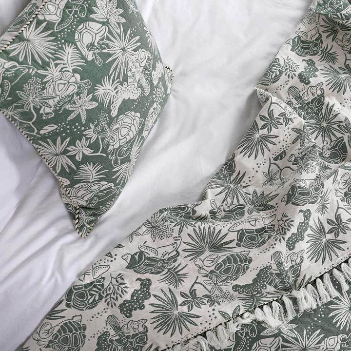 Safomasi - Wholesale Throw Pillow Cover - Green Tortoise Woven Cushion Cover4