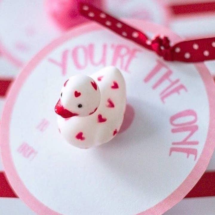 4E's Novelty - Wholesale Party Favor - 24 Valentine's Rubber Ducks - Heart-Themed Party Favors & Classroom Gifts