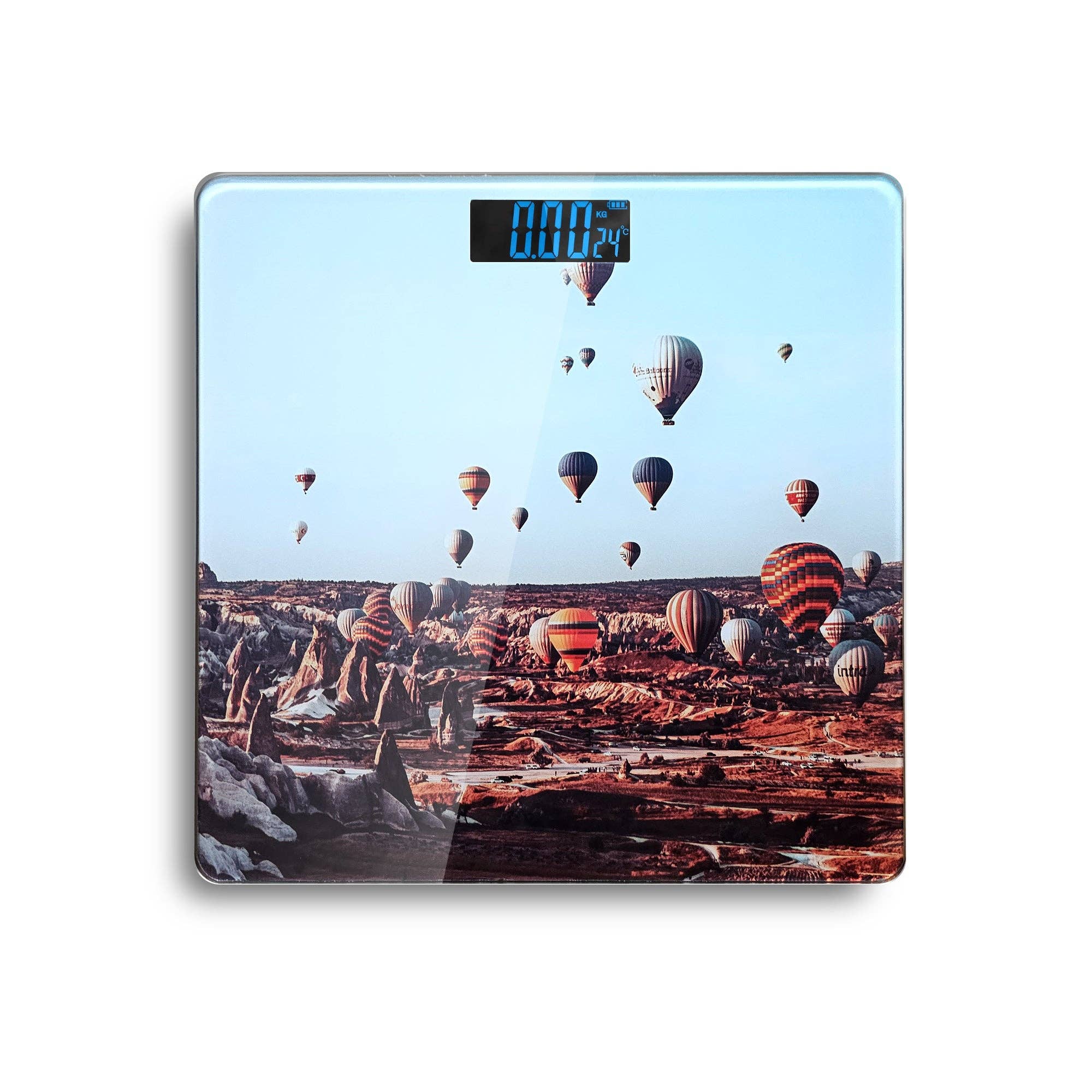 Ledsone – wholesale Scale – Printed Design Electronic Square Weighing Glass Top Weight Machine ~53848