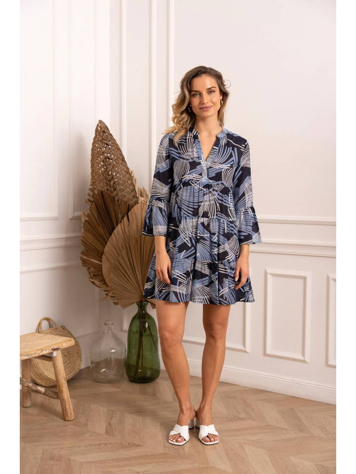 CHOKLATE PARIS - Wholesale Dress - Women's - Short printed silk dress Saint-Tropez - CK08110-2