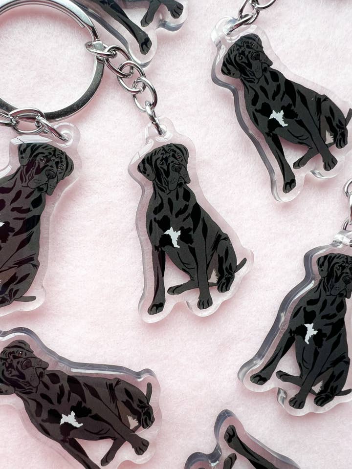 Cane Corso (natural ears), Italian Mastiff Keychain for wholesale by Our Cheery Corner