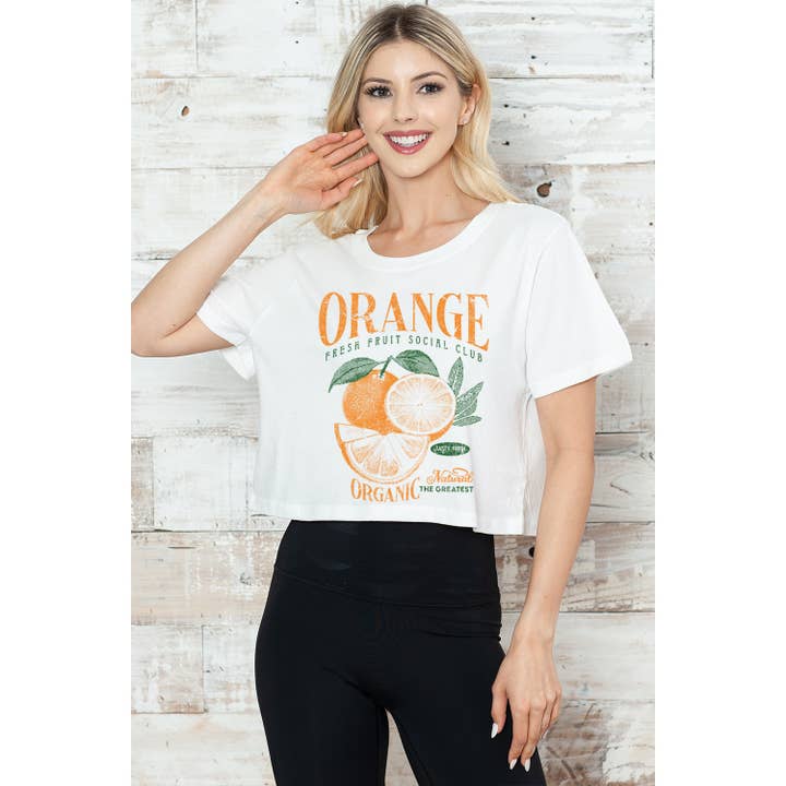 ORANGE FRESH FRUIT CROP TEE for wholesale by MINEB