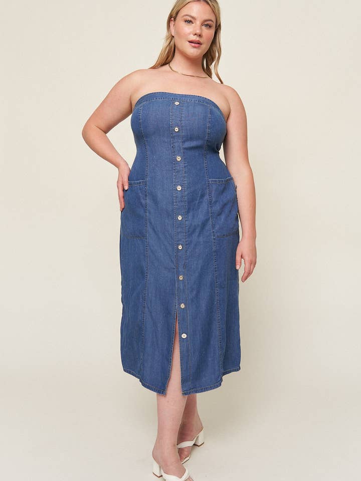 What Lo Wants - Wholesale Dress - Women's - Tahoma Tencel Denim Dress1
