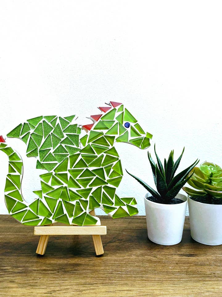 Green Dragon DIY Mosaic Kit, Craft Box for wholesale by Montet Designs