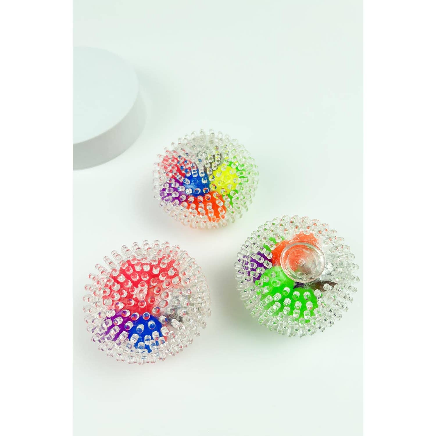 ASSORTED ANTI-STRESS MESH SQUISHY BALL WITH LIGHT for wholesale on Faire5
