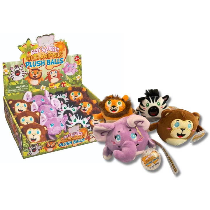 Master Toys & Novelties Inc. - Wholesale Squishy Toy - Kids & Baby - Master Toys Easy Squeezy Wild Animals Plush Balls