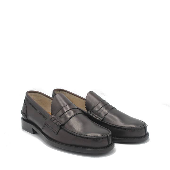 WOMAN PENNY LOAFER DARK BROWN LEATHER for wholesale by Saxone of Scotland