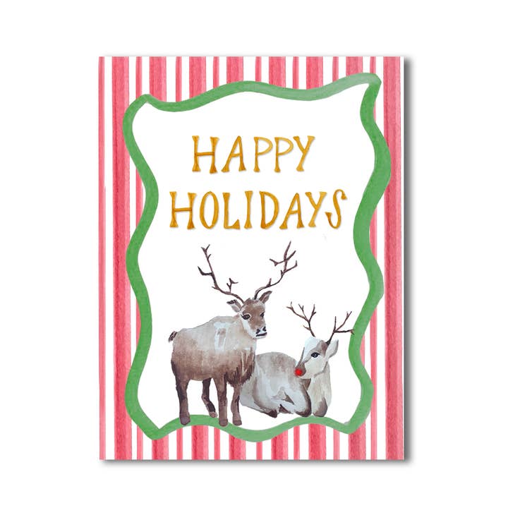 Julekort | Rensdyr lykønskningskort for engroshandel hos Ruby Charles Designs