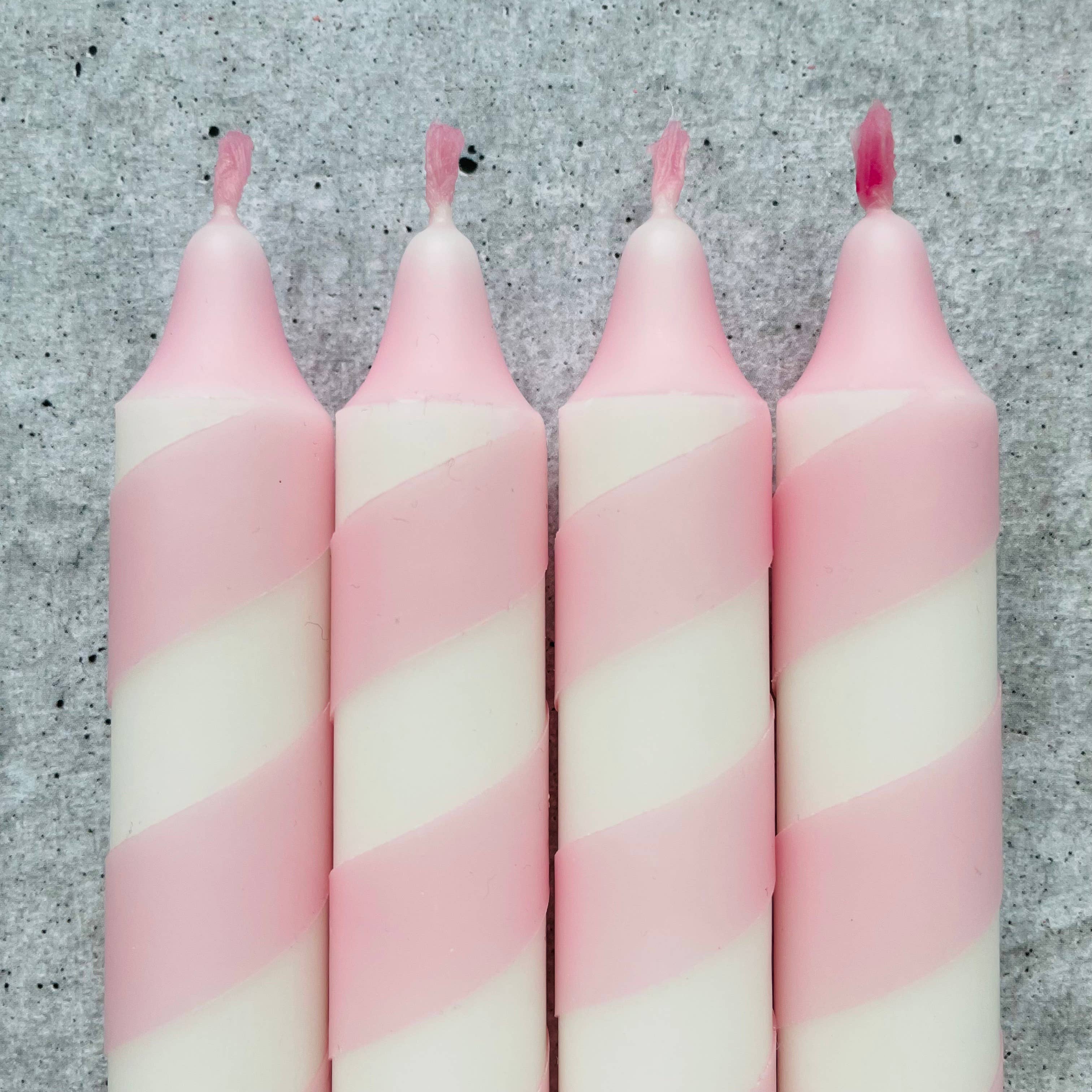Wolkenreich - Wholesale Tapered Candle/Candlestick - Dip Dye Candles | Swirl Pink | Set of 43