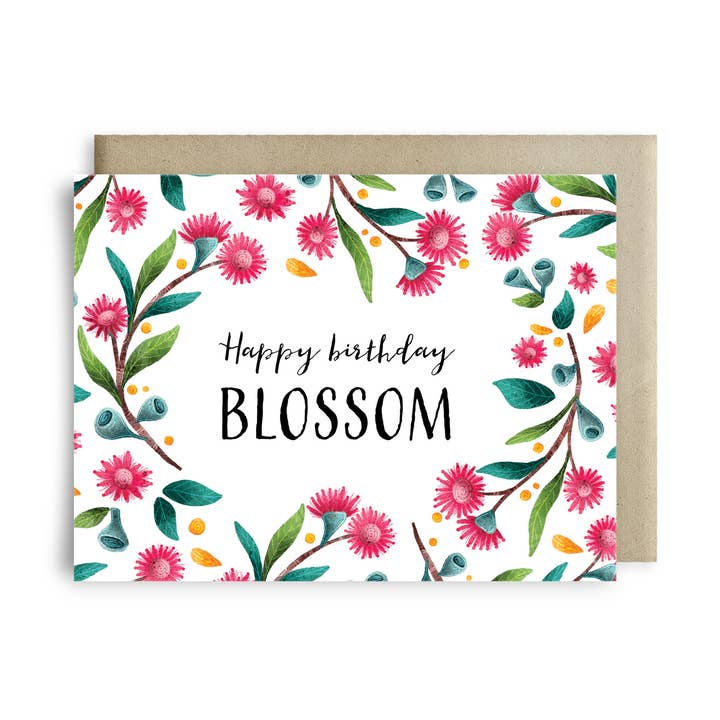 Stray Leaves – Großhandel Geburtstagskarten – Australische „Happy Birthday Blossom“ -Karte0