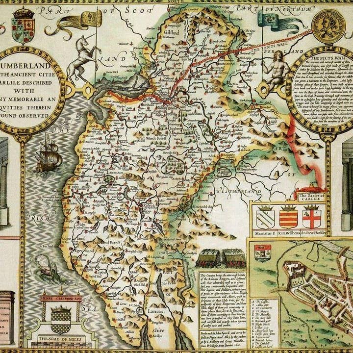 Carte historique de Cumberland (1610) pour la vente par Map Marketing Limited