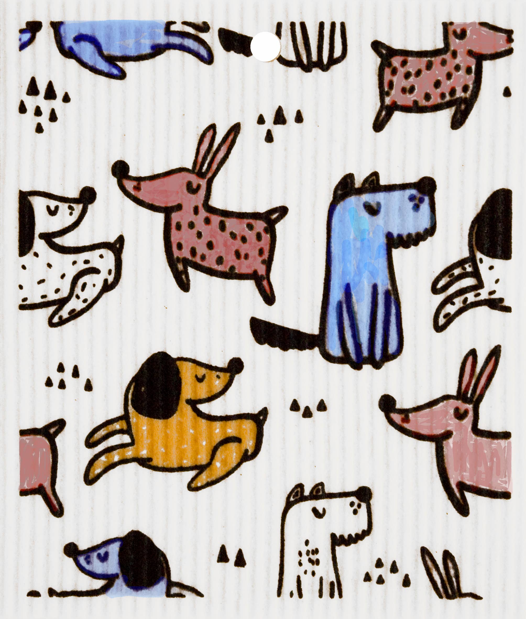 Talla Imports - Wholesale Dishcloth - Playful Dogs Swedish Wash Towel