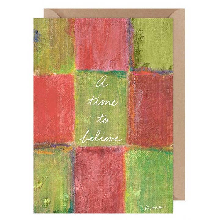 Un tiempo para creer... Flavia Tarjeta de Flavia Weedn 100% algodón Hecho en Suiza 0101-0057 para venta al por mayor de Flavia Art Studios