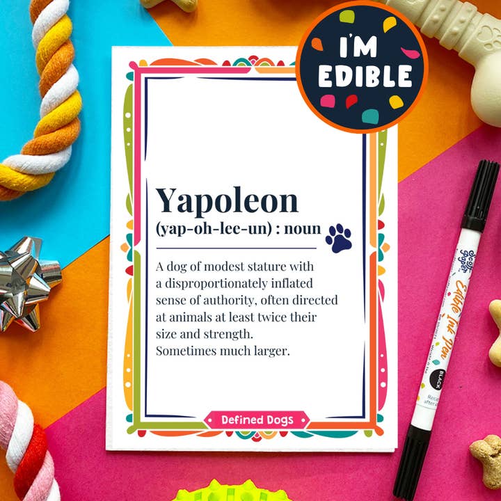 Yapoleon Tarjeta comestible para perros para venta al por mayor de Scoff Paper