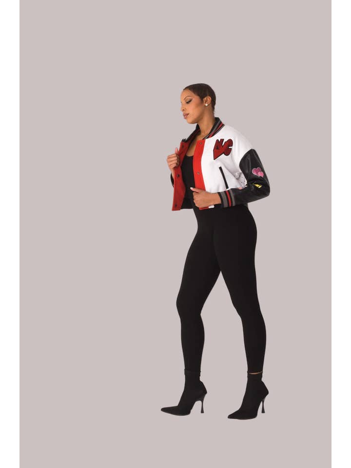 For Her NYC - Vendita all'ingrosso Giacca stile college e da baseball - Donna - Giacca Crop Universitaria Betty Boop - 822367