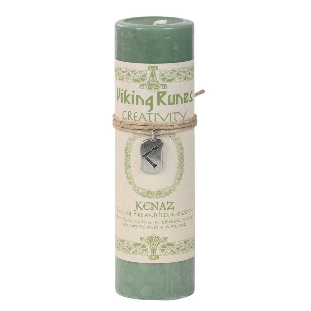 Benjamin International - Wholesale Pillar Candle - Viking Rune Pewter Pendant Candle1