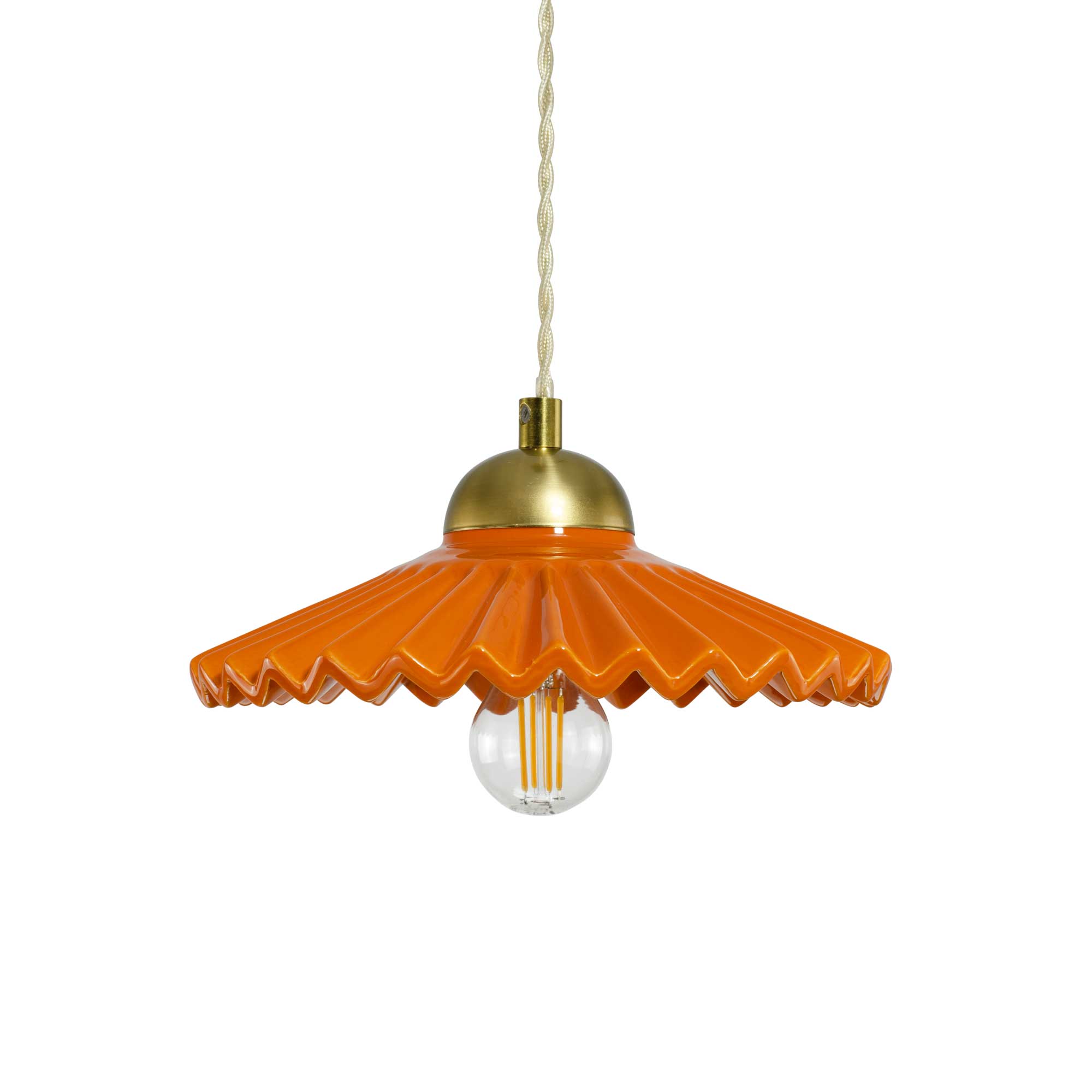 C-Création - Wholesale Chandelier/Hanging Light - Colored ceramic pendant and Babouchka textile cord25