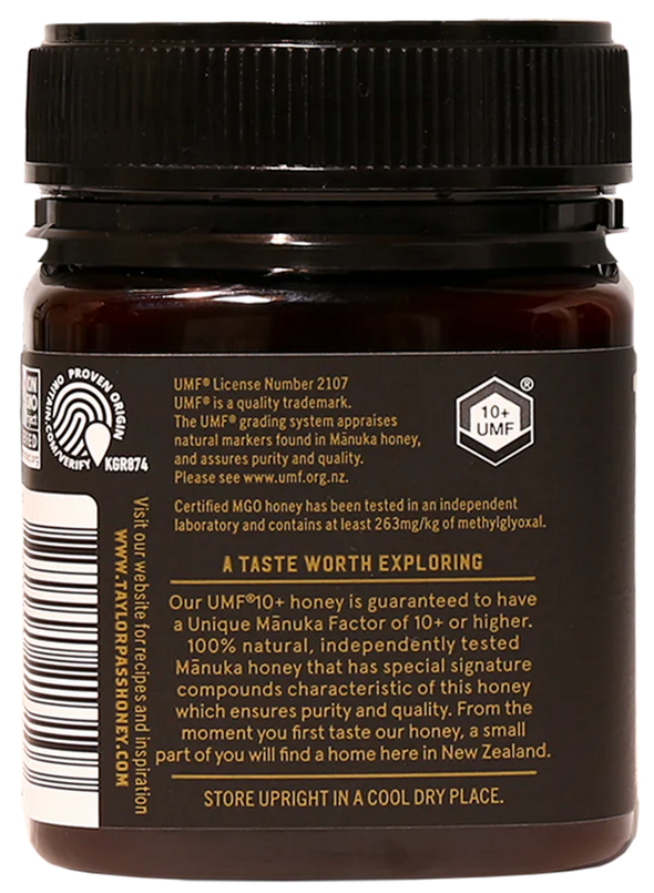 Naturz Beez - Wholesale Honey - Taylor Pass Reserve Manuka Honey UMF 10+ MGO263+ 8.83oz7