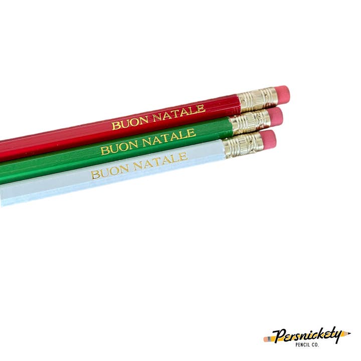 Buon Natale Pencils | Holiday Pencils | Seasonal Gifts for wholesale by Persnickety Pencil Co.