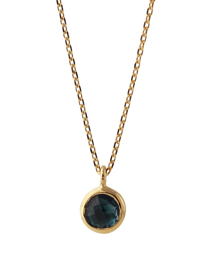 Gold-plated silver pendant with London topaz | Fine flat for wholesale by Campur GmbH