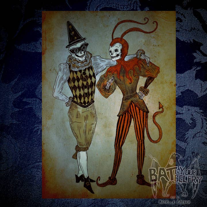 The Revelers Art Print for wholesale by Bat In Your Belfry