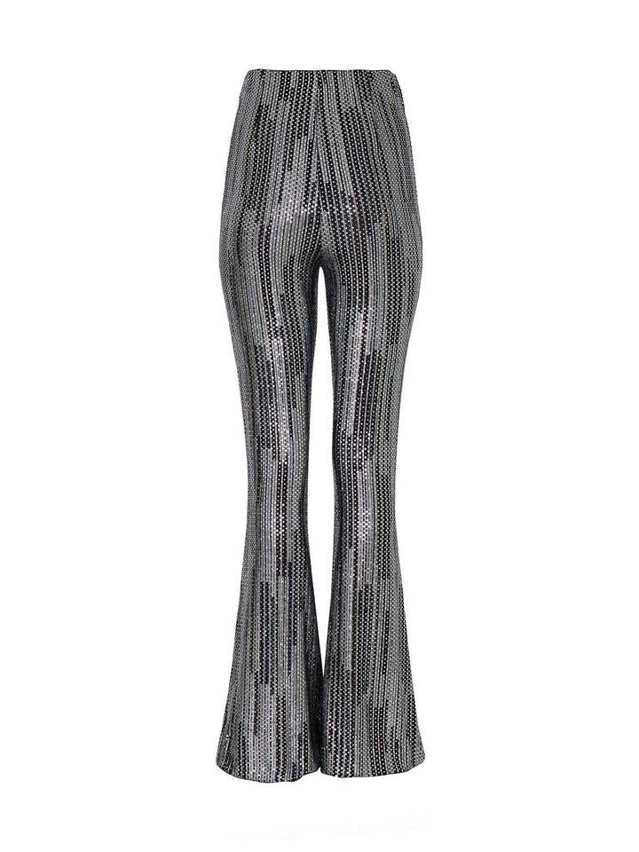 Multicolore Pantalon évasé taille haute - Collection Nocturne Party en vente sur Faire