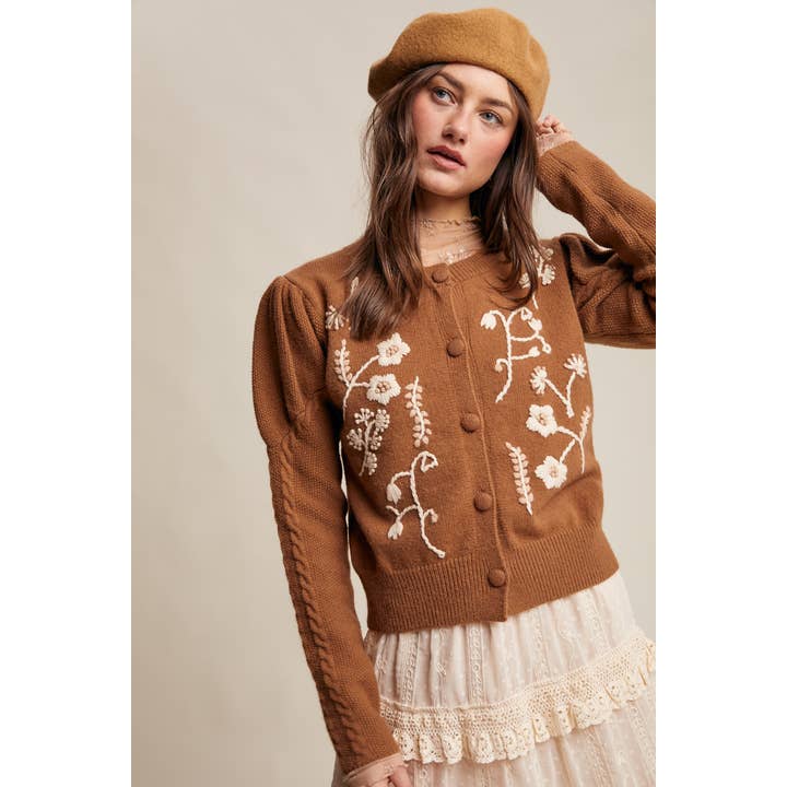 Floral Embroidered Puff Sleeve Cardigan LSW0983 and other Purchase Wholesale mock cream. Free Returns & Net 60 Terms on Faire trending on Faire.