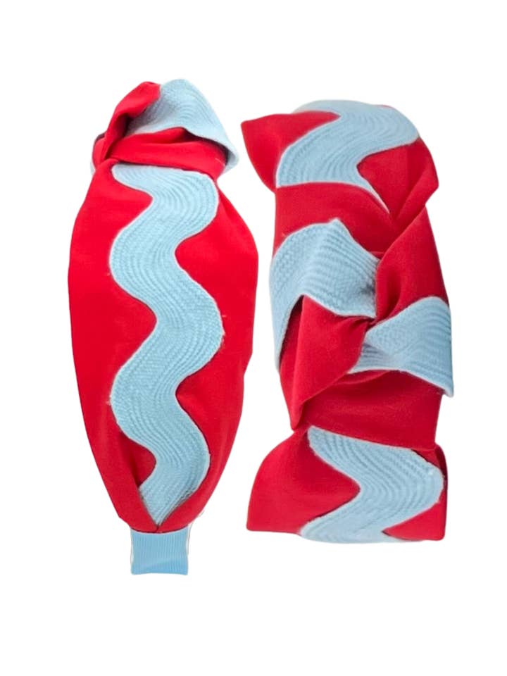 Azul Claro Ric Rac em Vermelho por atacado de Pretty Happies