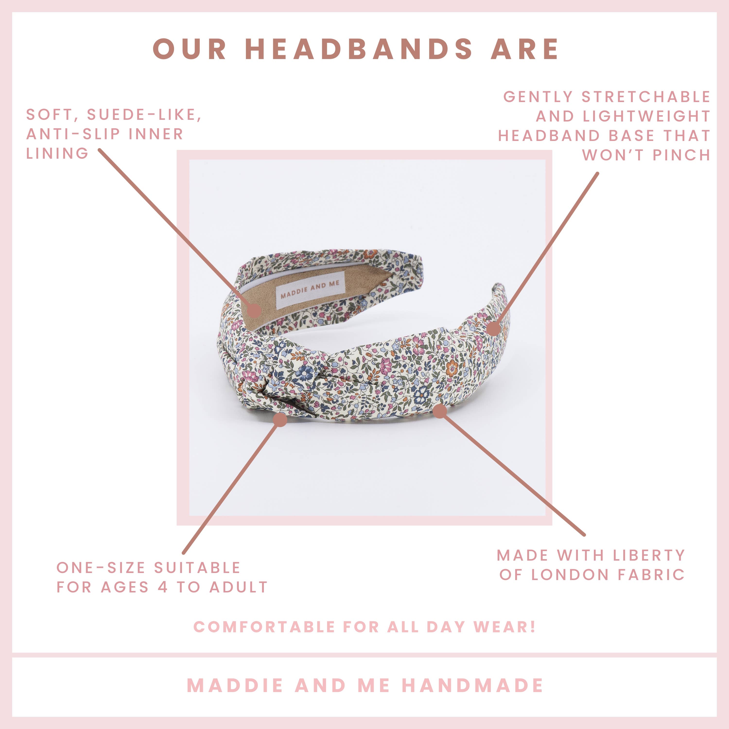 Maddie and Me Handmade - Wholesale Fashion Headband - Women's - Liberty of London Katie & Millie Floral Knot Headband2