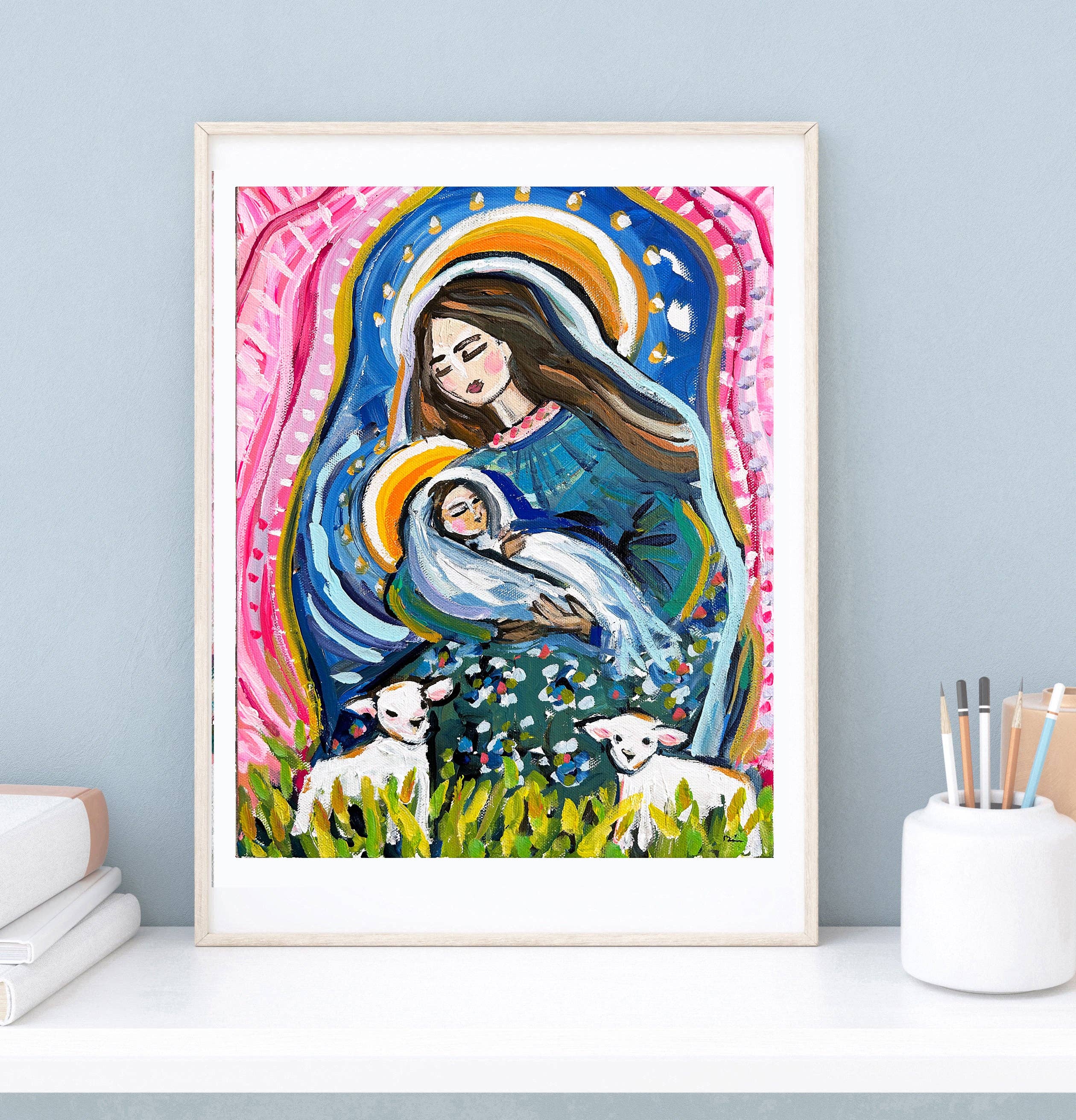 Maren Devine Art - Wholesale Art Print - "Blue Madonna" Print on Paper2