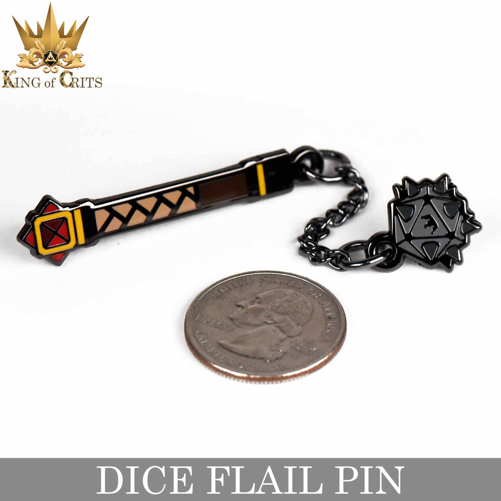 DNDDICE.COM - Wholesale Lapel Pin/Button - Dice Flail (Enamel Pin)4