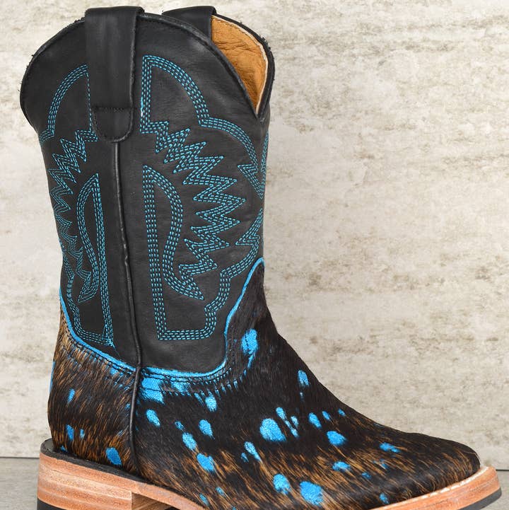 3501 BOTA LARGA QUADRADA PARA CRIANÇAS TURQUESA por atacado de RedHawk Boot Co.