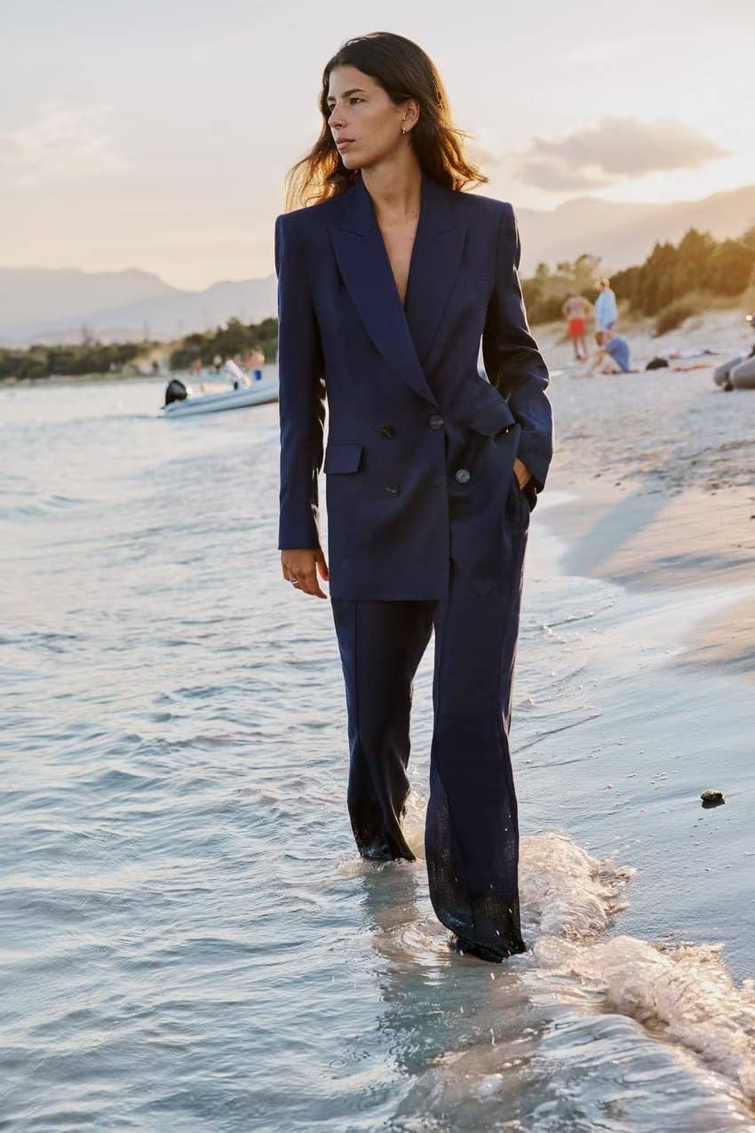 Marayn - Wholesale Suit Set - Women's - Linen Suit Set Blazer Vest and Trousers  Chic Export97