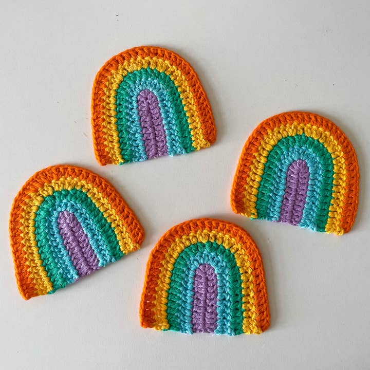 Rainbow Crochet Coasters for wholesale by Yarn under