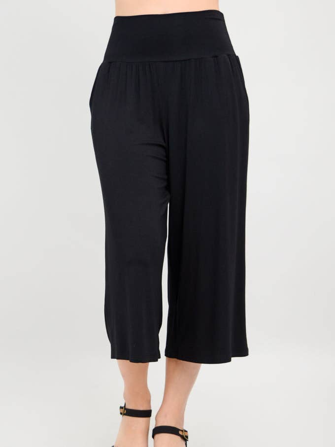 Gaylene Capri, Preto, Bambu por atacado de Blue Sky Clothing Co LLC