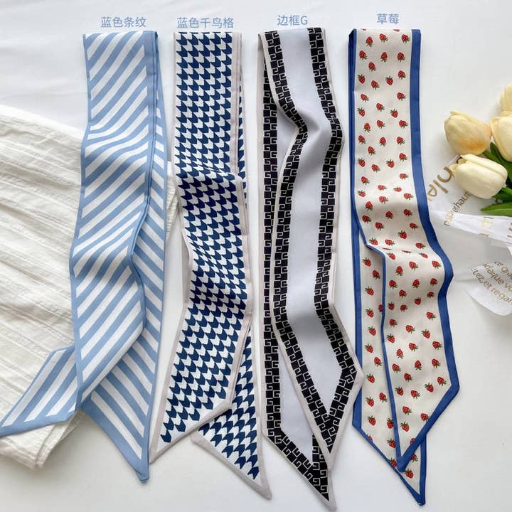 ACCITY - Wholesale Scarf - Women's - FRESH STRIPED LONG TIED SCARF_CWASC0705