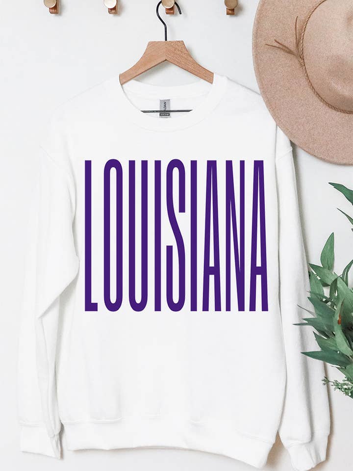 Wholesale Accessory Market - Wholesale Graphic Sweatshirt - Women's - Varsity Louisiana Heavy Blend Crew Sweatshirt3